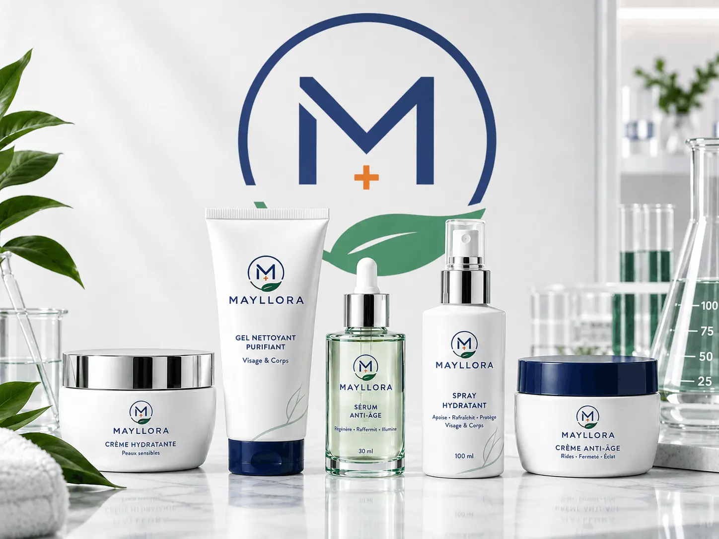 Professional beauty and personal-care products arranged neatly